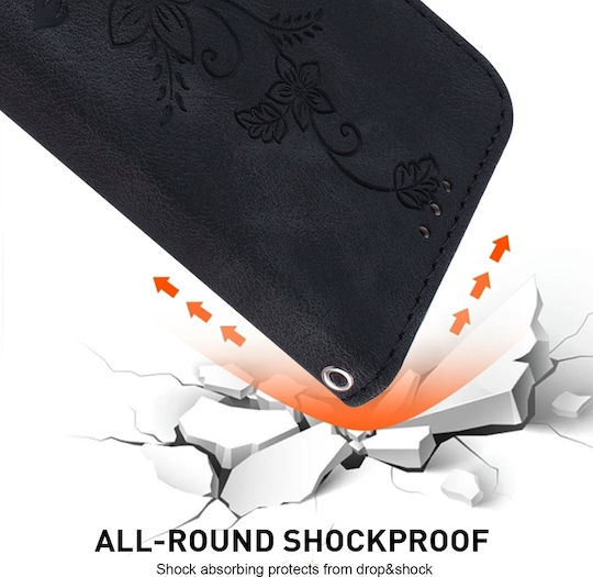 Geprägt Brieftasche Silikon / Leder / Synthetisches Leder Schwarz (Galaxy XCover7)