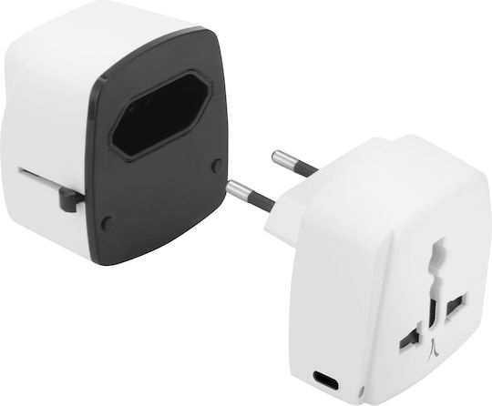 Akashi Travel Adapter Usa Europe Uk Australia 2x Usb 2x Usb C 20w White