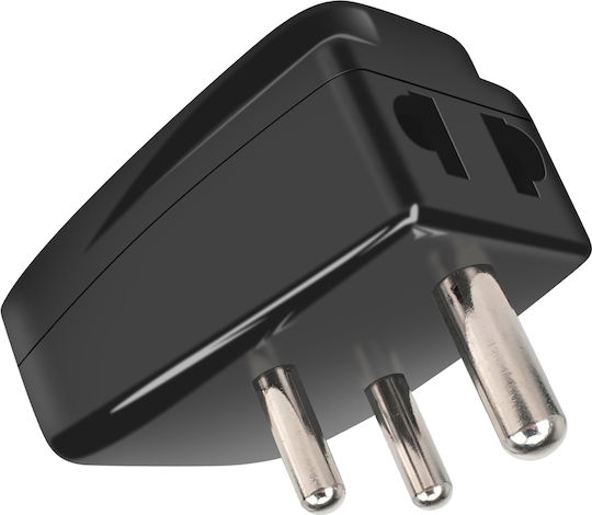 Akashi Reise-Steckdosenadapter Steckdose Typ D Südafrika 3 Steckdosen Schwarz