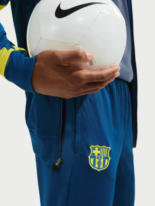 Fc Barcelona Soccer Sweatpants Dri-Fit Glossy with Elastic Blue