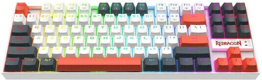Redragon K552W Kumara Гейминг Механична Клавиатура Без ключове с Червено по поръчка суичове и RGB подсветка (Английски US) Eclipse Gilded