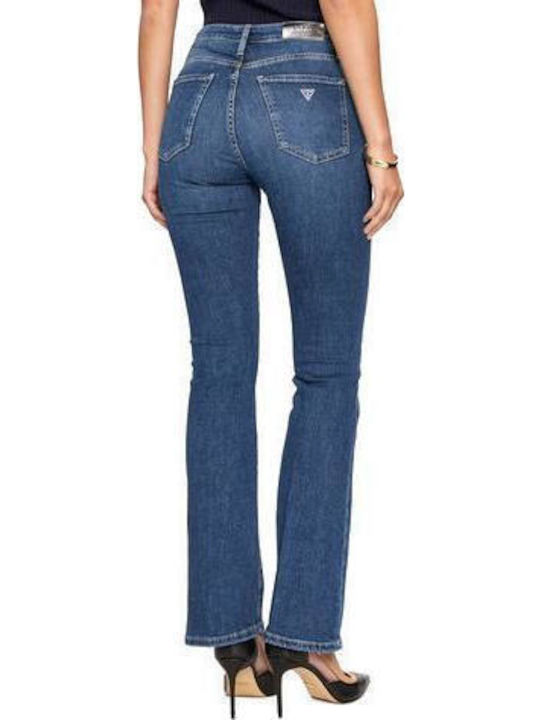 Hoch tailliert Damenjeans Schlaghose