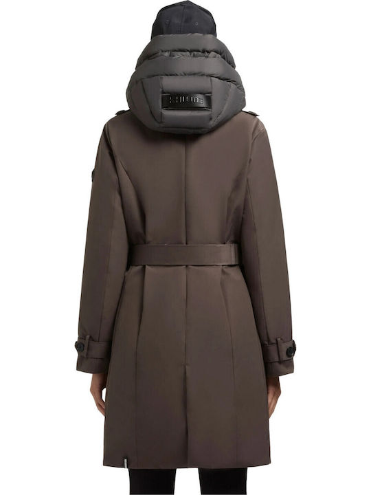Γυναικείο Puffer Μπουφάν για Χειμώνα Grey