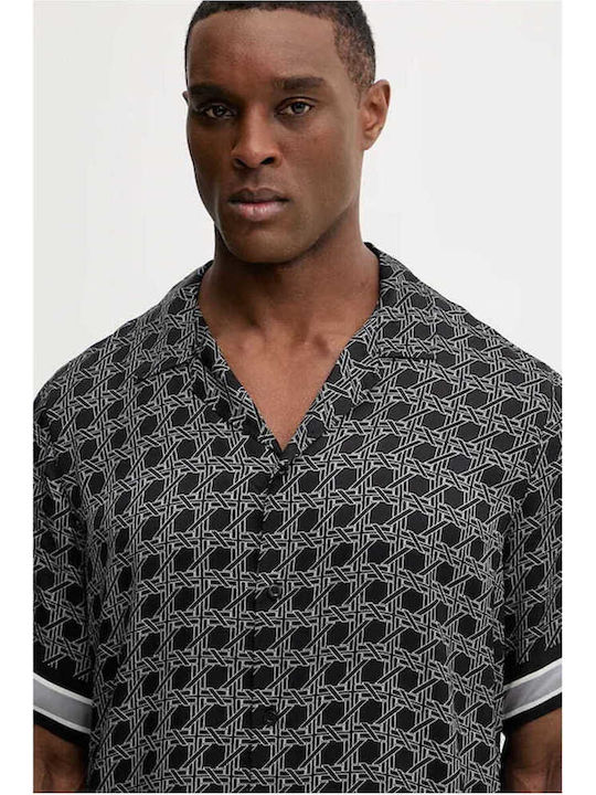 Short Sleeve Cotton Shirt Black