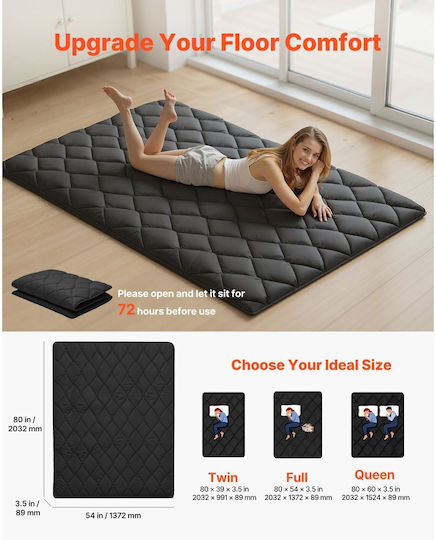 Vevor Exercise Mat Black (203.2x137.2x8.9cm)