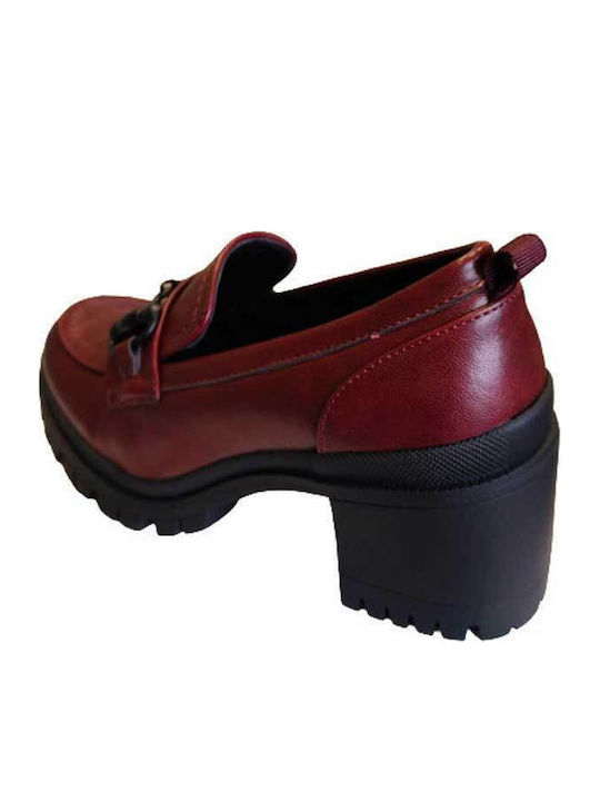 Women's Loafers in Burgundy Color