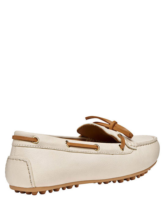 Δερμάτινα Γυναικεία Loafers σε Μπεζ Χρώμα