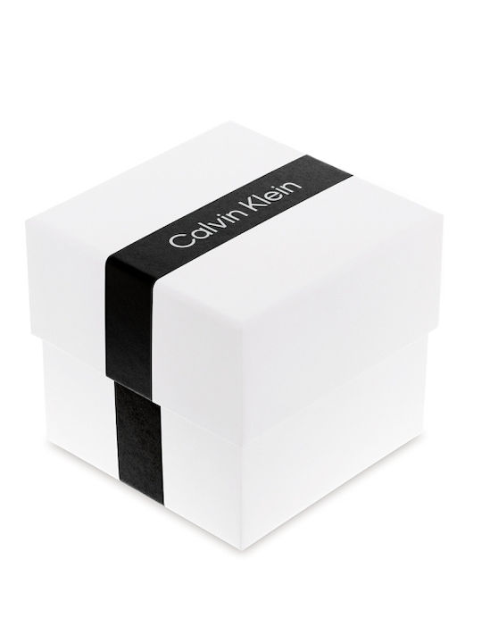 Calvin Klein Twisted Bezel Ceas de Damă cu Negru Brățară Metalică