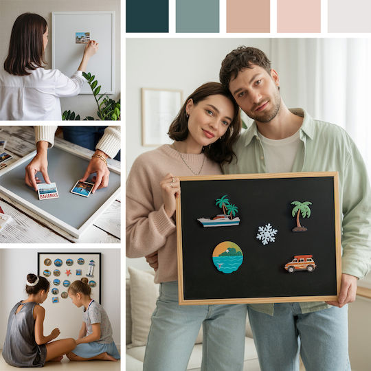 Tulup Табло за съобщения Магнит 50x50см