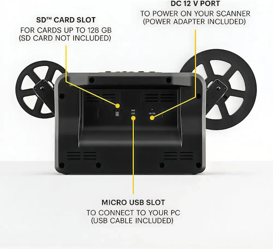 Конвертор За 8mm/Super 8mm Филм Kodak Reels Дигитайзер За Филм Черен