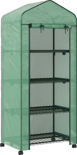 Outsunny 845-228V05GN Greenhouse Type House with Shelves 0.69x0.5x1.65m