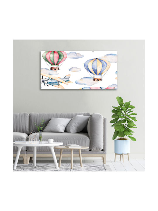 Tulup Kinder Wandkunst Kein Rahmen Canvas Haus Büro Flugzeuge Ballons 100x50 cm