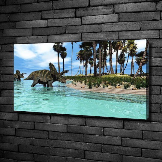 Dekorativer Leinwandbild Dauerhafte Dekoration Dinosaurier 100x50 cm