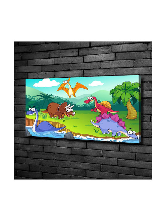 Kinder Wandkunst Canvas Hochwertiger Druck Dinosaurier 100x50 cm