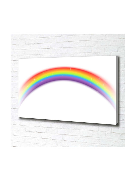 Decorare De Perete Panou Pânză Pregătit Pentru Agățat Curcubeu 100x70 Cm