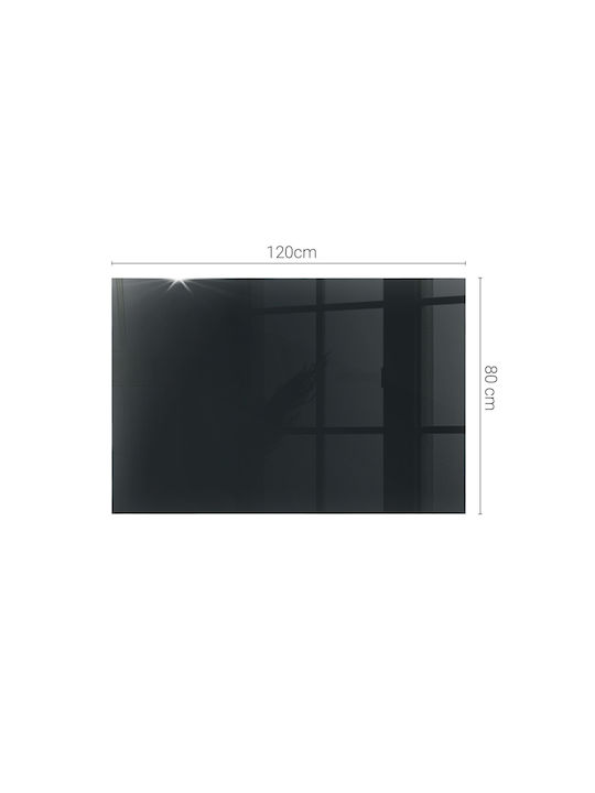 Panou Rectangular Din Sticlă Securizată Neagră Pentru Suprafața Mesei Fără Modele 120×80 Cm
