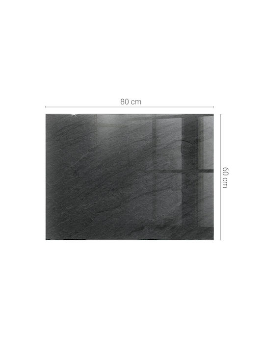 Tulup Dekoratives Rechteckiges Tischpaneel Aus Gehärtetem Glas Natürliche Steinstruktur 80×60 cm
