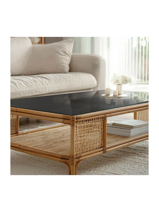 Panou Rectangular Din Sticlă Securizată Neagră Fără Modele 125×50 Cm