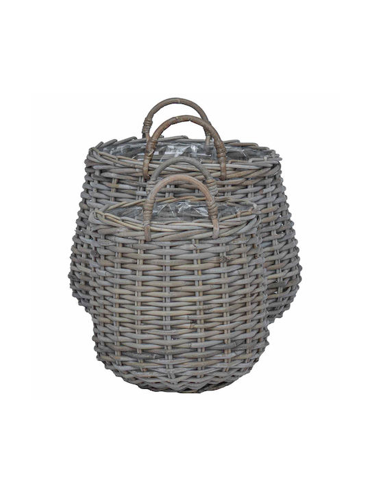 vidaXL Set 2 Töpfe Kunststoff Grey