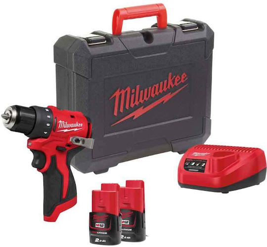 Milwaukee M12 Blddrc202c Battery Drill Driver Brushless 12V 2x2Ah