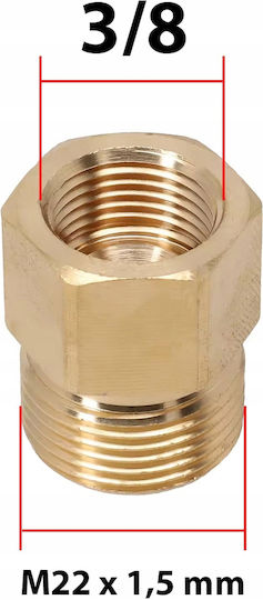 Connectpro M22x1.5 External To 3/8" Internal – Pressure Washer Reduction Kärcher Hd Hds Brass Threaded Adapter