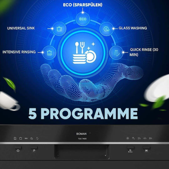 Bomann за 6 комплекта Ш55xВ43.8см. Черен TSG7405N