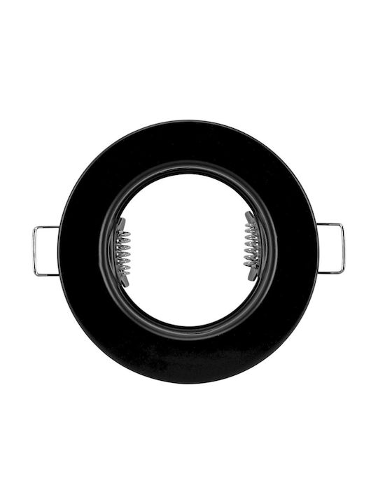 Geyer Round Metallic Recessed Spot with Socket GU10 Black 3x3cm. 1pcs