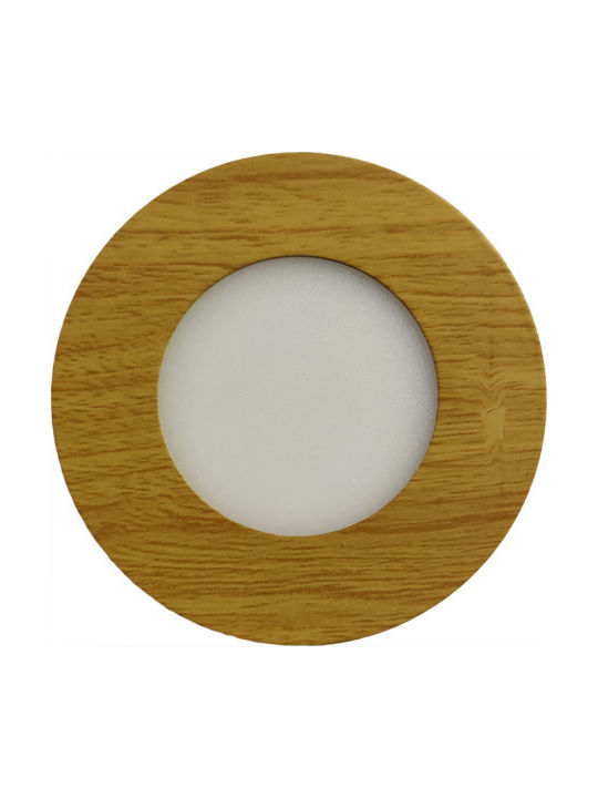 Atman Round Metallic Recessed Spot with Integrated LED and Natural White Light 3W Beige 8.5x8.5cm. 1pcs