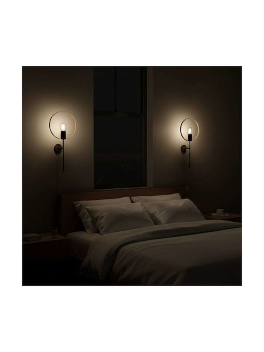 Pakketo Bendia Lamp Wall with Socket E27 Black 25x20x20cm