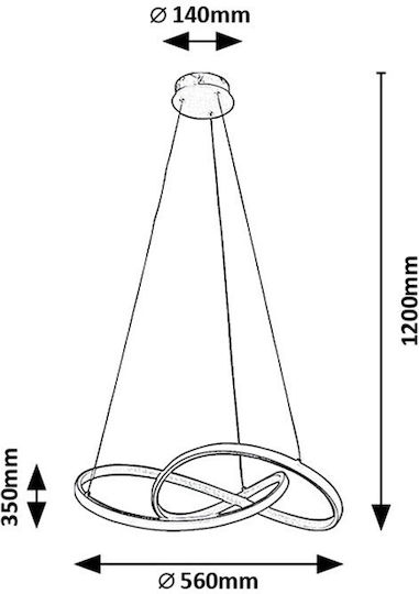 Rabalux Adjustable Pendant Light Gold 120x120cm