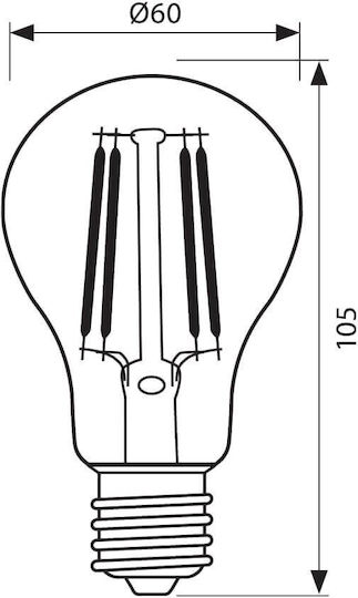 Vivalux LED Bulb 8W for Socket E27 and Shape A60 Warm White 806lm
