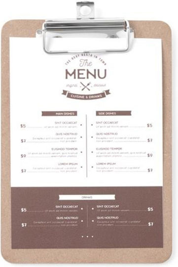 Hendi Menu Holder with Wooden Cover in Brown Color