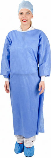 Women's Blue Disposable Medical Dressing Gown