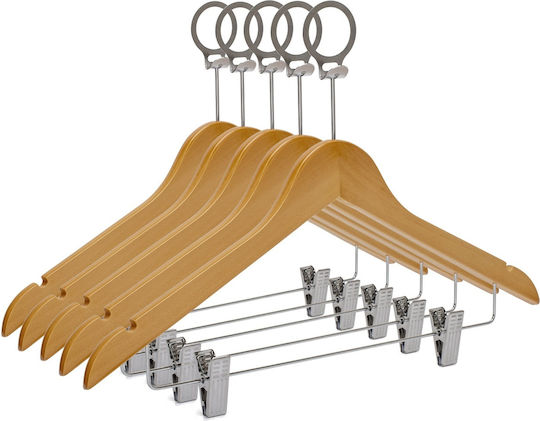 Set 30 Cârlige Metalice Anti-Furt Din Lemn Natural Pentru Hotel Unicutil