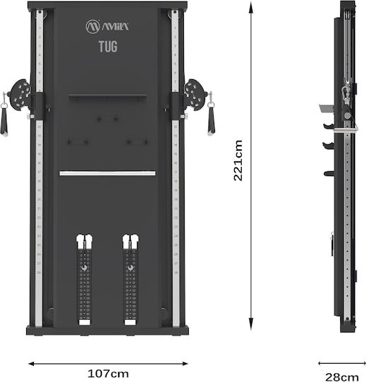 AMILA Rücken-Seilzug mit Gewichten 180kg