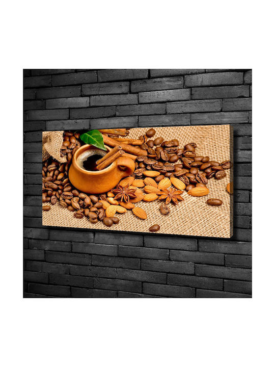 Wall Canvas Painting Elegant Wall Decoration Brown Coffee Beans 100x50 Cm