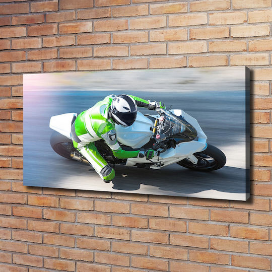 Dekoratives Wandgemälde Segeltuch Hochwertige Qualität Motorradrennen 120x60 cm