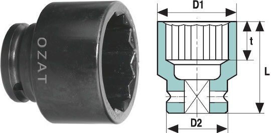 OZAT Căpăcel Pneumatic - Pneumatic Multident cu Patrat de Prindere 1" 1buc