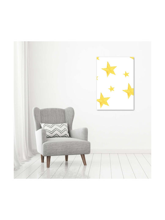 Canvas Wall Art Interior Decoration Yellow Stars 70x100 Cm