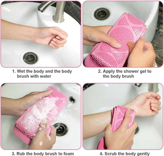 Bürste Rücken für Peeling Rosa 1Stück