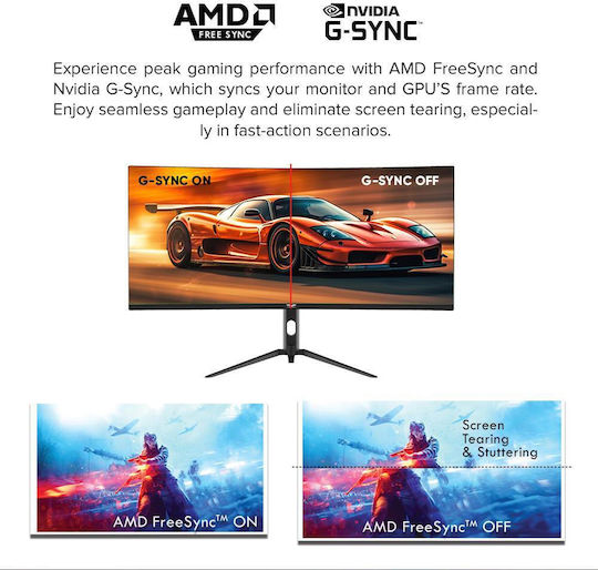 Armaggeddon XTREME SERIES XC34UWQHD Ultrawide HDR Curved Gaming Monitor 34" QHD 3440x1440 180Hz with 1ms Response Time GTG