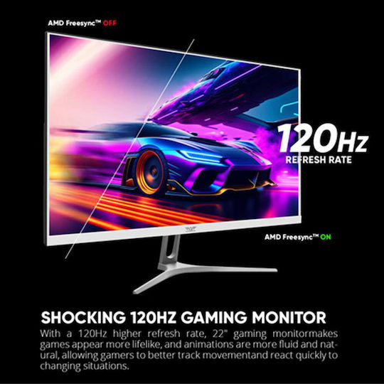 Armaggeddon PIXXEL+ PF22HD Super VA HDR Gaming Monitor 22" FHD 1920x1080 with Response Time 5ms GTG White