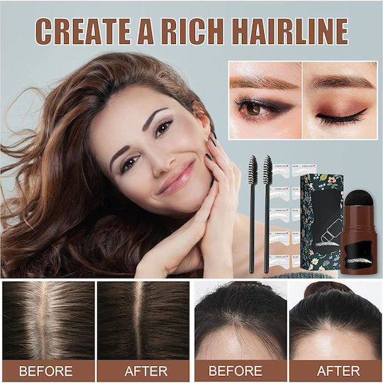Waterproof Eyebrow Stamp with 10 Stencils & 2 Brushes Black