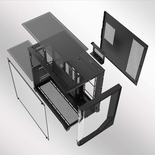 Armaggeddon X-CURVE Giga 10 Gaming Midi Tower Computer Case with Side Window and ARGB Lighting Black