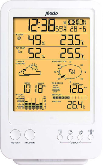Alecto Professional Weather Station Wireless Sensor Model Ws-4800 White