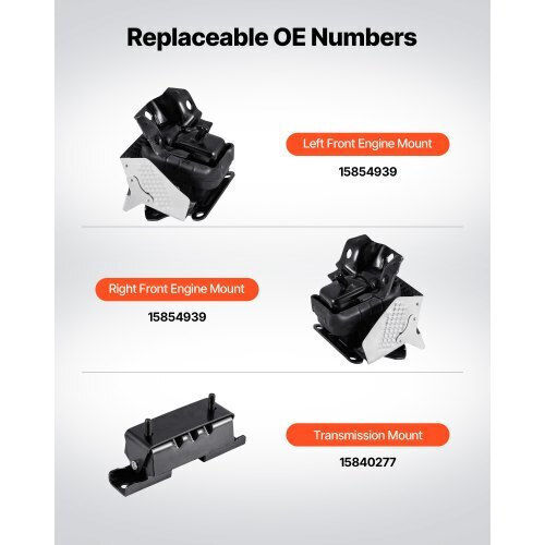 Vevor Engine Mount Transmission Replacement Set Chevrolet Silverado 1500 2007–2013 5.3l V8 Fdjmdzj3jtpn5o59x001v0