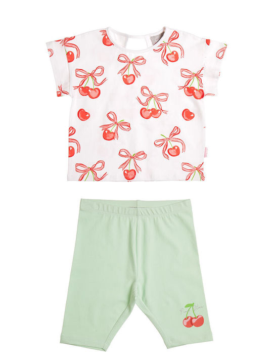 Kinder-Set mit Leggings Sommer 3Stück Weiß