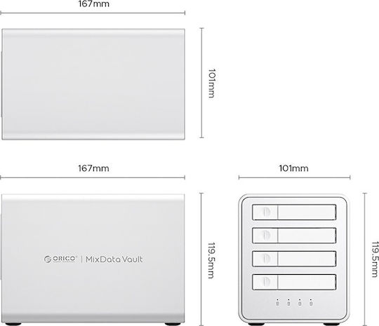 Orico Case for Hard Drive M.2 SATA III with Connection Type-C White