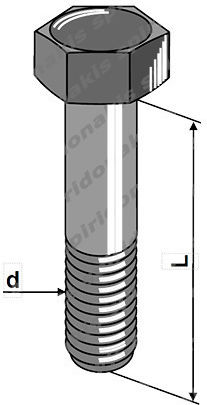 Vidomet Metallschraube DIN 931 mit Länge 12mm