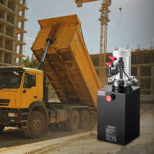 Vevor 10 L Hydraulic Power Unit Single Acting Dump Trailer Pump 22 Mpa Max Relief Pressure & 3.4 L Min Flow Rate Dc 12v Hydraulic Pump Metal Reservoir Dump Trailer Car Lifting